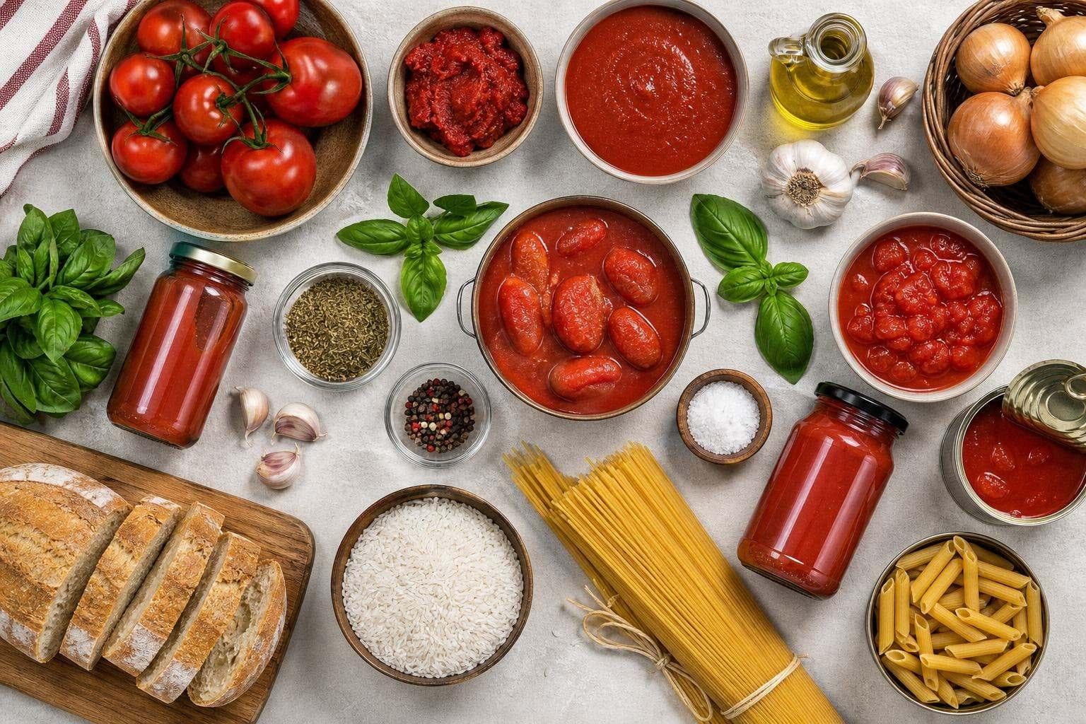 لمنتجات الطماطم المختلفة واستخداماتها العملية